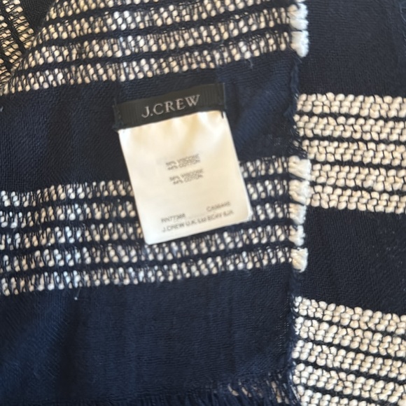 Navy and white J crew long scarf - Picture 2 of 2
